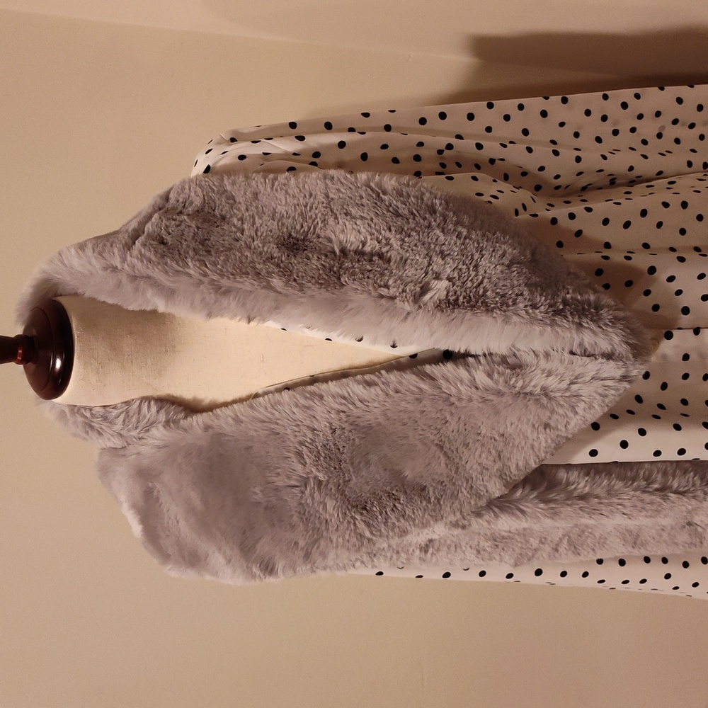 Faux Fur Scarf, Silver